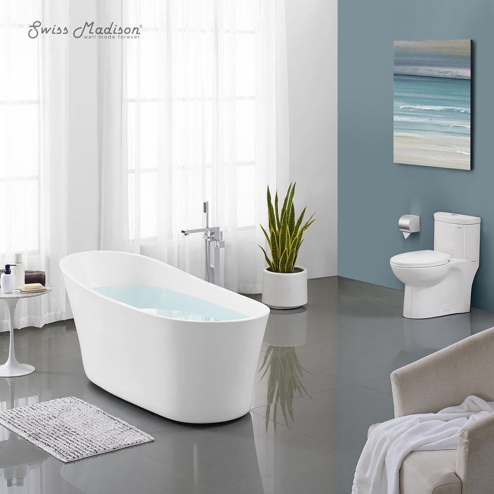 Sublime 67" White Acrylic Freestanding Soaking Bathtub