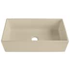 Bradstreet II Morning Latte Matte Tan Fireclay 36 in. Single Bowl Farmhouse Apron Kitchen Sink
