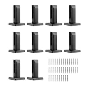 Glass Clamp 10 pcs 6.3 in. H x 3.94 in. W Black Stainless Steel Stair Railing Kit Railing Bracket for 0.31 to 0.47 in.