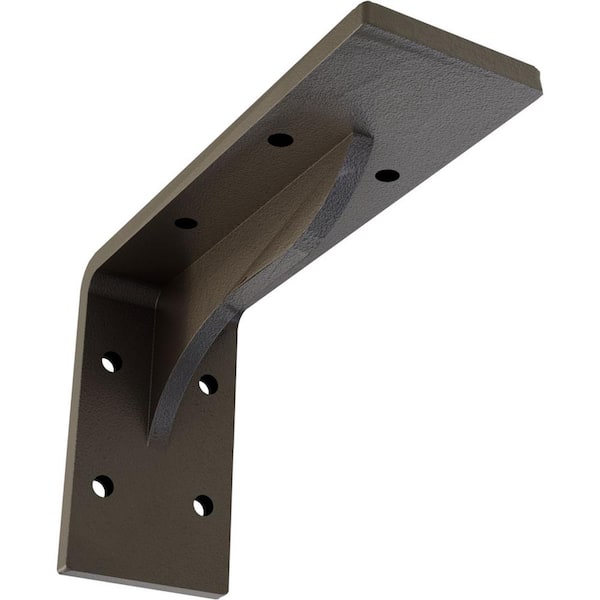 Ekena Millwork 2 in. x 3 3/4 in. x 6 in. Hammered Dark Bronze Embrey Steel Bracket