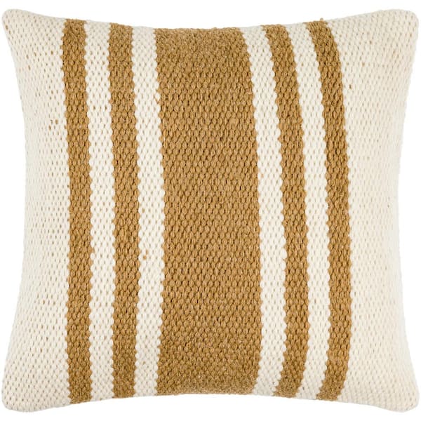 Livabliss Becki Owens Brett Accent Orange Striped Polyester 22 in. L x 22 in. W Throw Pillow