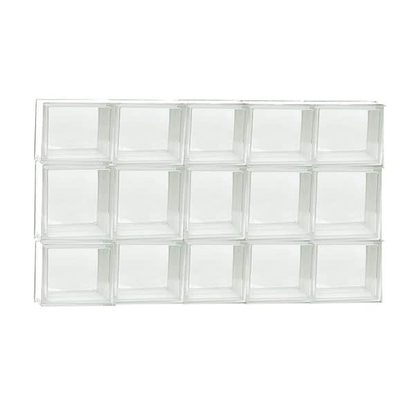 Clearly Secure 36.75 in. x 19.25 in. x 3.125 in. Frameless Non-Vented Clear Glass Block Window
