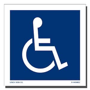 5 in. x 5 in. Decal Blue on White Sticker Accessible Symbol