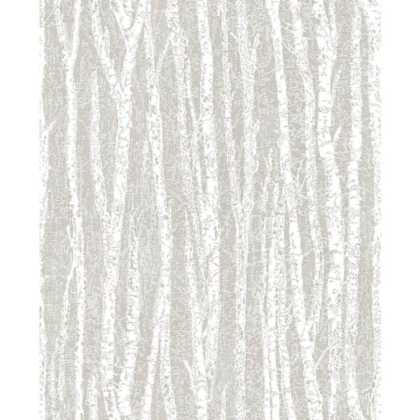 Advantage Toyon Taupe Birch Tree Yellow Wallpaper Sample