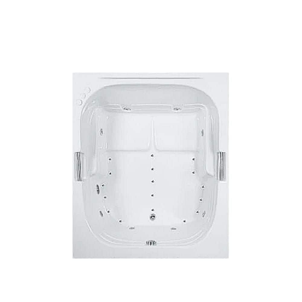 60 in. x 60 in. Acrylic Square Drop-in Whirlpool and Air Bathtub with Reversible Drain in Biscuit price history on PriceWatchPro