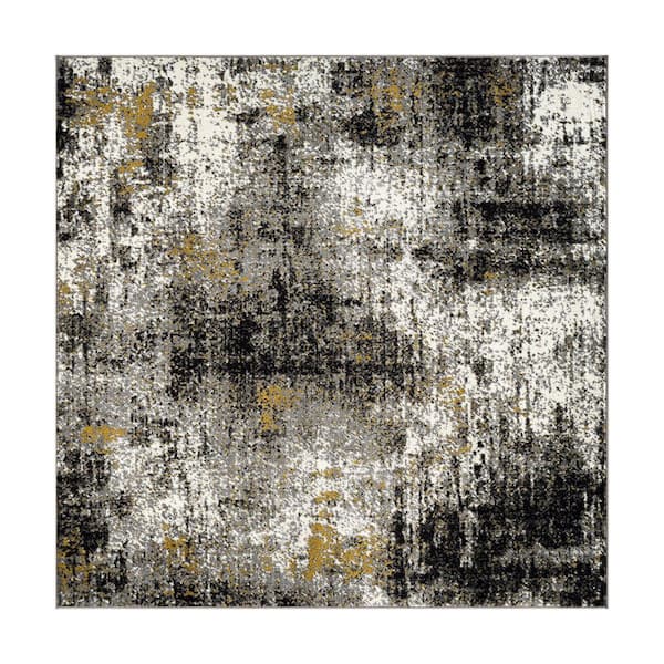 Adare Contemporary Abstract Yellow 6 ft. 6 in. x in. 6 ft. 6 in. Square Area Rug