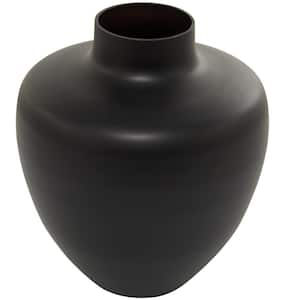 13 in. Black Glass Decorative Vase