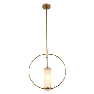 Effingham 1-Light Gold Spherical Cylinder Pendant Light