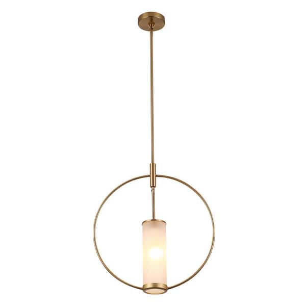 Unbranded Effingham 1-Light Gold Spherical Cylinder Pendant Light