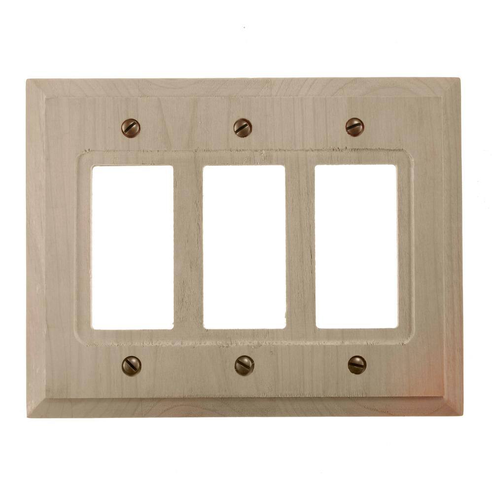 AMERELLE Country Medium Oak 1-Gang Duplex Outlet Wood Wall Plate (4-Pack)  701DX - The Home Depot