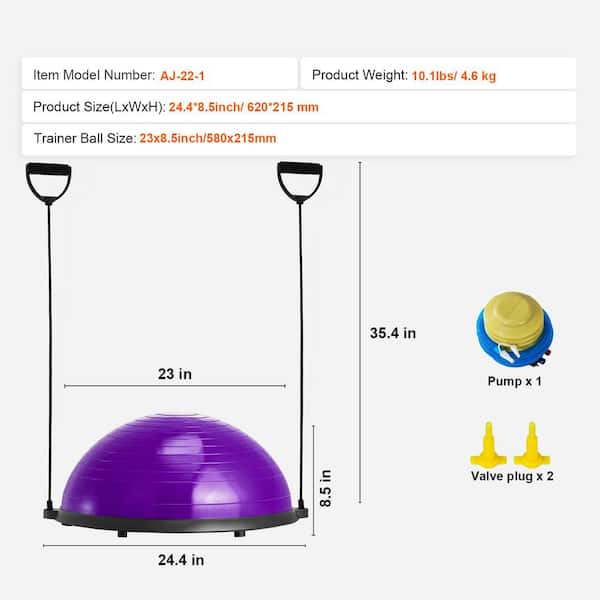 SKYSHALO Half Exercise Ball Trainer 23 in. Balance Ball