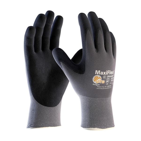 MaxiFlex PIP 34-874/M Maxi Flex Ultimate 34874 Foam Nitrile Palm Coated Gloves, Gray, Medium (Pack of 12)