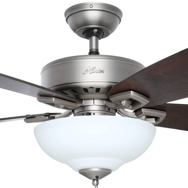 Hunter Groveland 60 In Indoor Antique Pewter Ceiling Fan With Light 54126 The Home Depot