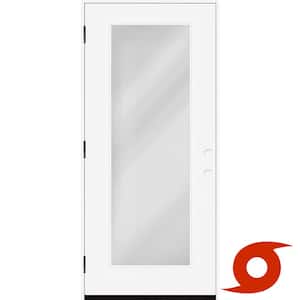 Palisade 36 in. x 96 in. FullLite Clear Impact Glass RHOS Primed Fiberglass Prehung Front Door with 4-9/16 Frame