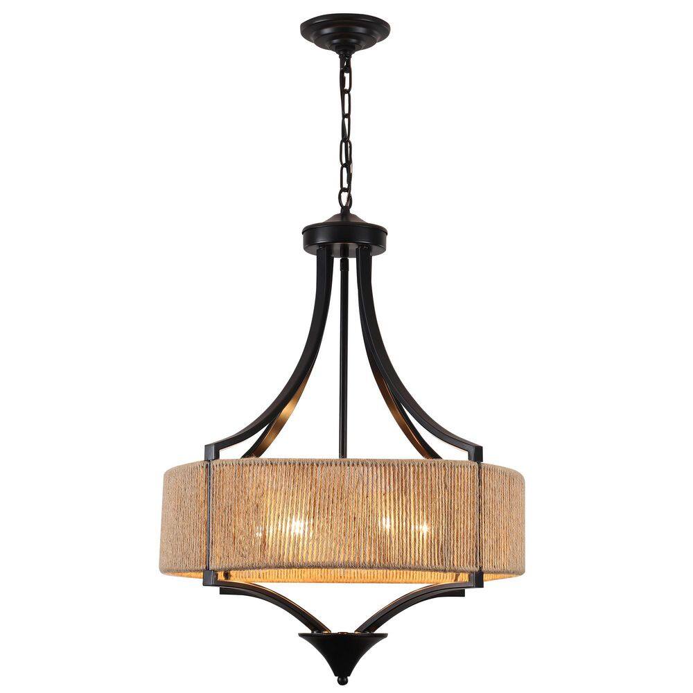 6-Light Black Modern Drum Chandelier with Woven Wicker Shade Height Adjustable Pendant Light for Kitchen Island price history on PriceWatchPro