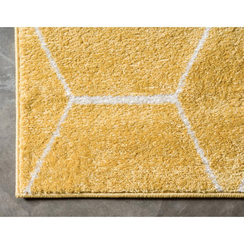Yellow Geometric Trellis Easy Care Indoor Rug