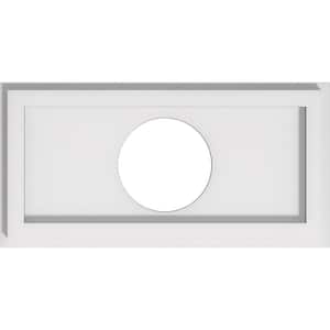 1 in. P X 14 in. W X 7 in. H X 4 in. ID Rectangle Architectural Grade PVC Contemporary Ceiling Medallion