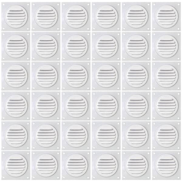 Active Ventilation 2 in. Aluminum Round Soffit Vent in White (36-Pack)