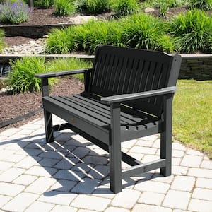Exeter 52 in. 2-Person Black Plastic Outdoor Bench