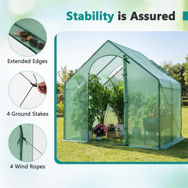 Costway 71 in. W x 40 in. D x 60 in. H Mini Walk-in Greenhouse