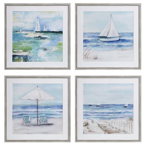 StyleCraft Beach Front 2-Piece Framed Art Print 24 in. x 24 in.