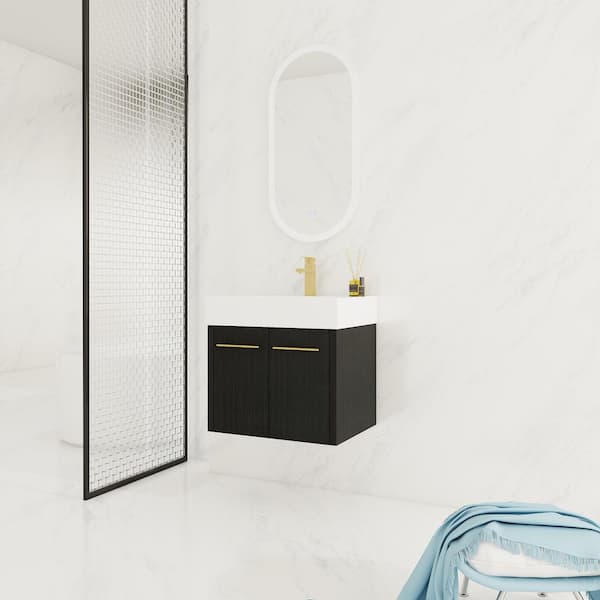 23.25 in. W x 17.94 in. D x 17.96 in. H Bath Vanity Cabinet without Top in Black Chestnut