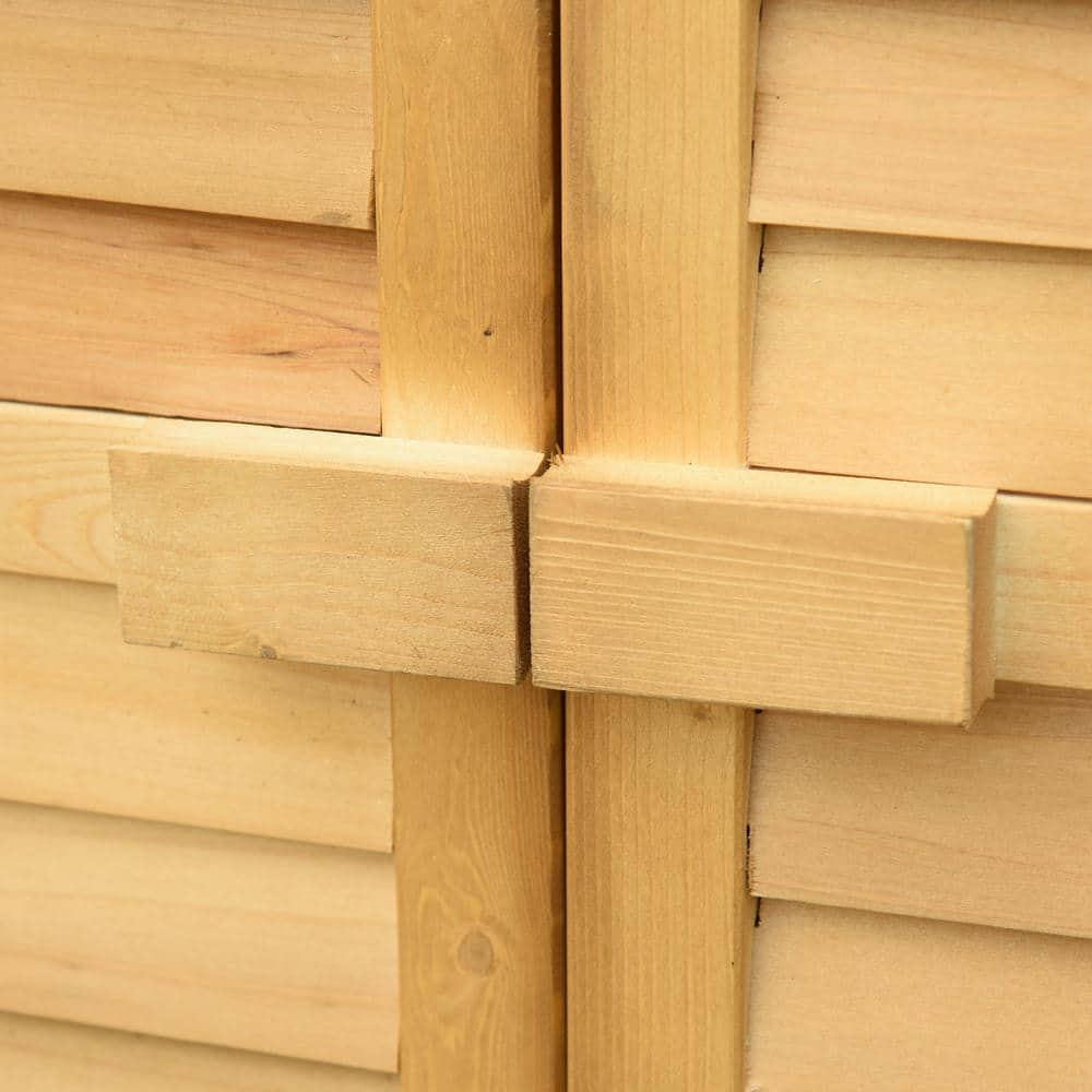 Natural Fir Wood Garden Potting Bench with Shelves and Hooks