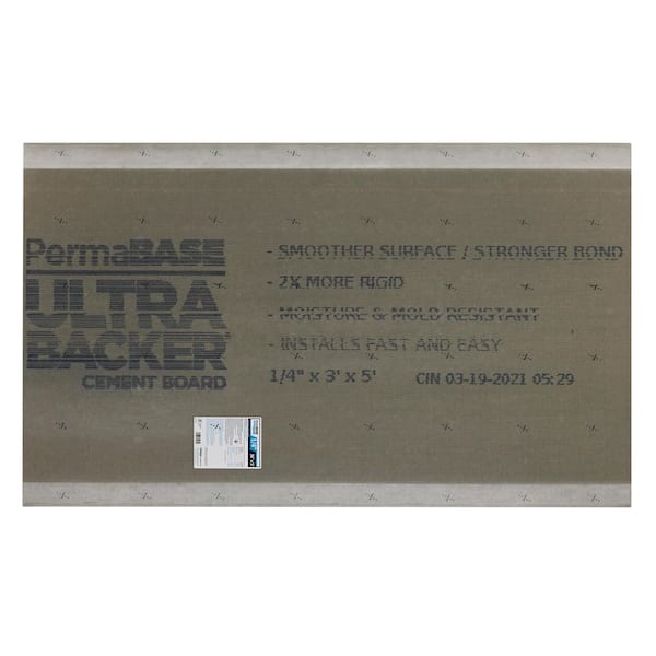 Permabase Ultra-Backer 1/4 in. x 3 ft. x 5 ft. Cement Board