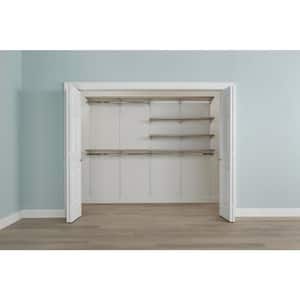 Genevieve 8 ft. Gray Adjustable Closet Organizer Double and Short Hanging Rods with 8 Shelves