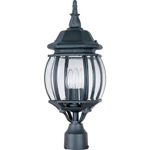 Crown Hill 3-Light Black Outdoor Pole/Post Mount