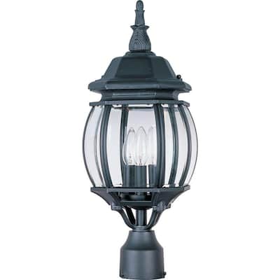 Crown Hill 3-Light Black Outdoor Pole/Post Mount