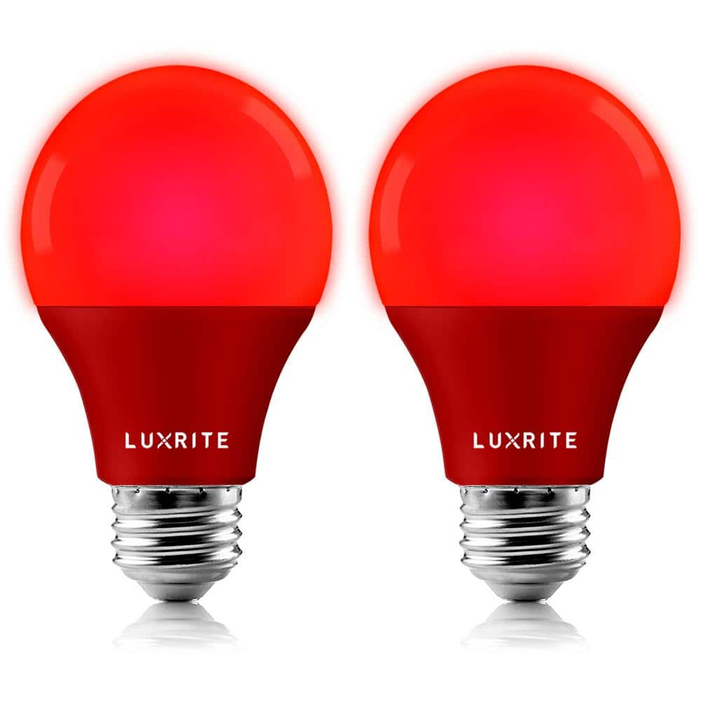 Luxrite 60 Watt Equivalent A19 Led Light Bulb Red Ul Listed E26