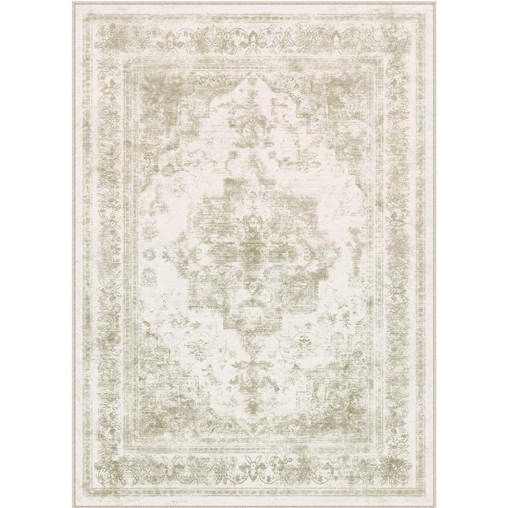 Persia Light Gray 5 ft. x 7 ft. Vintage Medallion Distressed Area Rug price history on PriceWatchPro