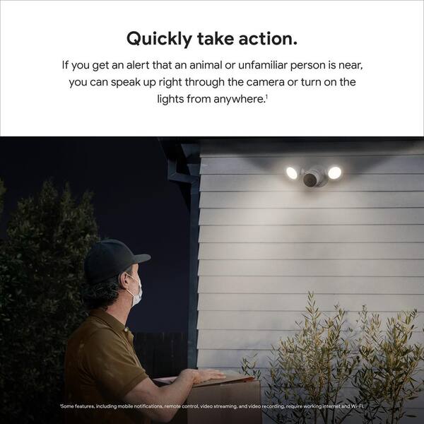 Google Nest Cam with Floodlight - Wired Outdoor Smart Home