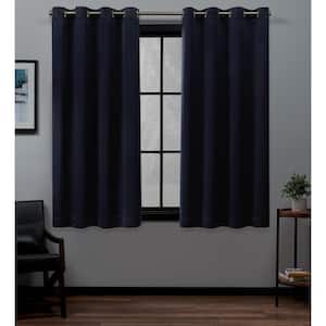 Academy Navy Solid Blackout Grommet Top Curtain, 52 in. W x 63 in. L (Set of 2)