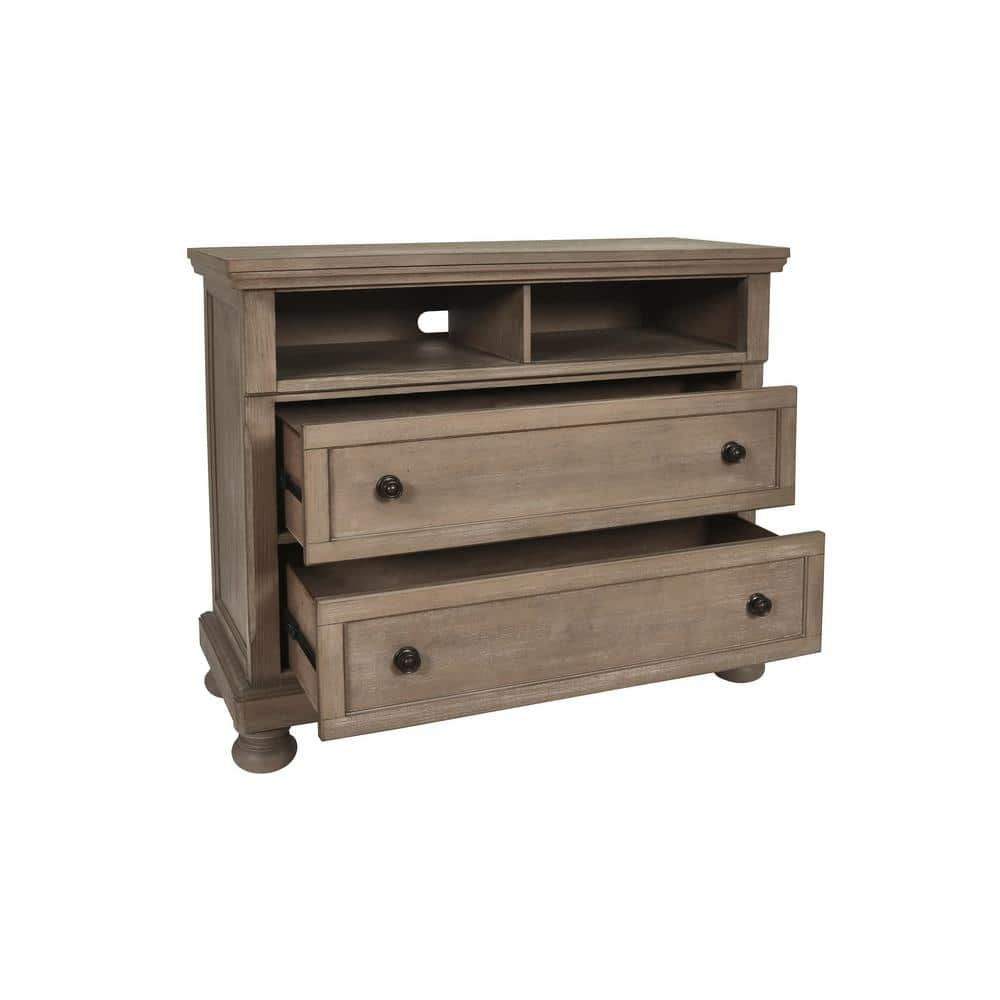 Allegra 45" Brown Wood Media Console with Cabinet