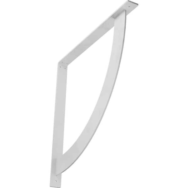 Ekena Millwork 2 in. x 24 in. x 24 in. Steel Hammered White Bulwark Bracket