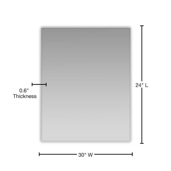 Sleek 30 in. W x 24 in. H Frameless Rectangular Bathroom Vanity Mirror