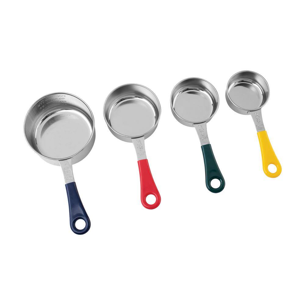 Color-Coded Stainless Steel Measuring Cup Set with Engraved Measurements