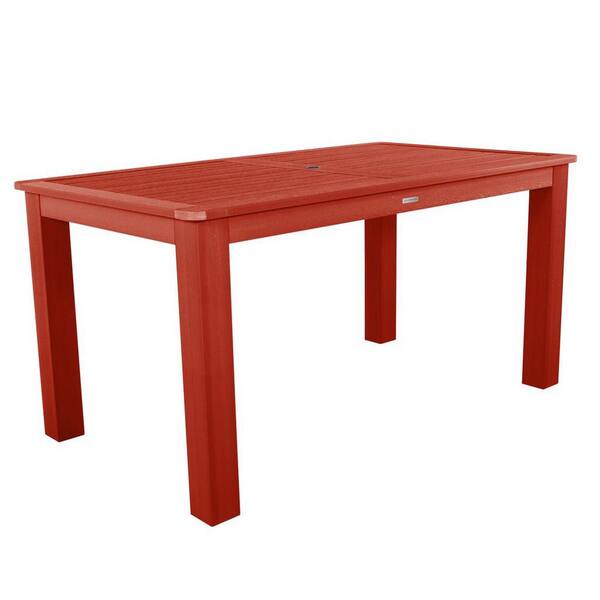 Highwood 42 in. x 72 in. Rectangular Recycled Plastic Outdoor Counter Height Table AD CTB47 RED