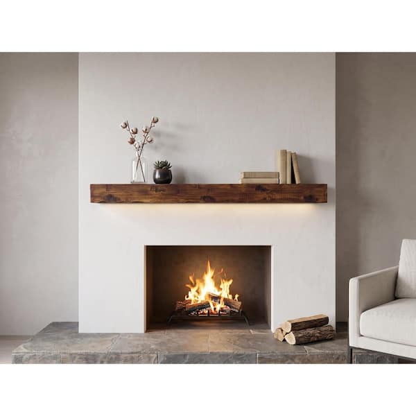 60 in. Rustic Fireplace Wall Cap Shelf Mantel