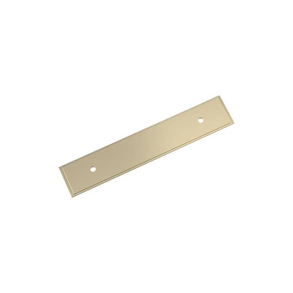 Maymont 3-3/4 in. Center-to-Center Rectangle Golden Champagne Pull Cabinet Backplate