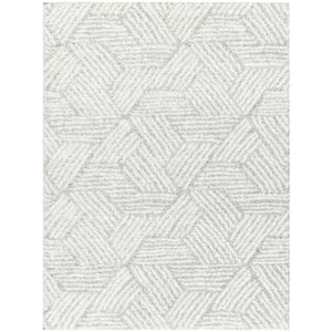 Cloudy Shag Gray/Cream 8 ft. x 10 ft. Geometric Indoor Area Rug