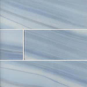 Orbit Blue 4 in. x 16 in. Linear Glossy Glass Wall Tile (17.76 sq.ft./Case)