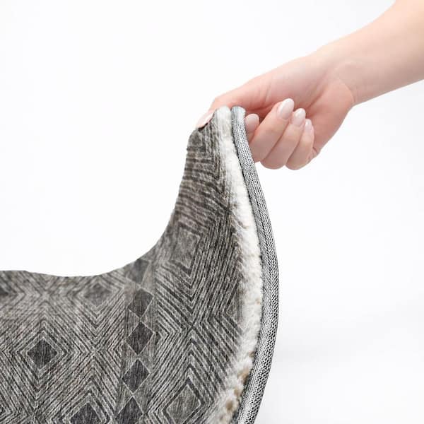 Dream Shag Premium Machine Washable Abstract ADS107 Gray 3 ft. x 4 ft. Area Rug