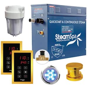 Royal Series 9kW Steam Bath Generator with Continuous Steam Plus Quick Start Technology and Built-in Auto Drain in Gold