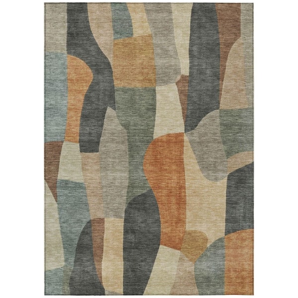 Chantille Machine Washable Indoor/Outdoor Abstract ACN2376 Terracotta 10 ft. x 14 ft. Area Rug
