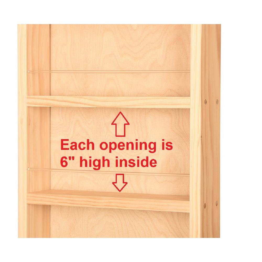 Unfinished Solid Pine Wall-Mounted Spice Rack 55" x 14"