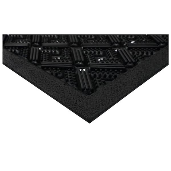 Diamond Rubber 18 in. x 30 in. Indoor/Outdoor Black Doormat