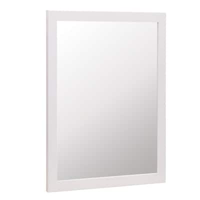 Kinghurst 29 in. W x 35 in. H Single Framed Vanity Mirror in White